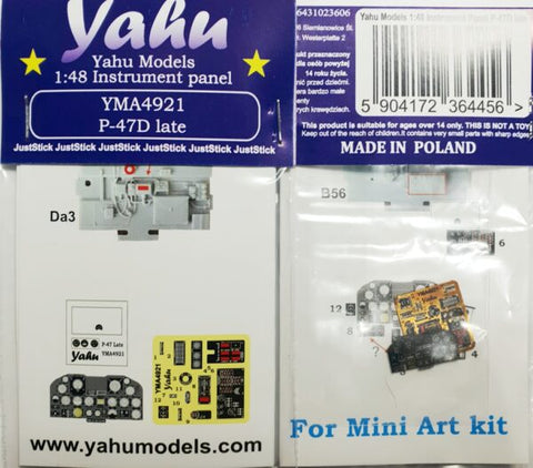 Yahu Models YMA4921 1/48 P-47D Thunderbolt Instrument Panel (Late Type) (MiniArt)