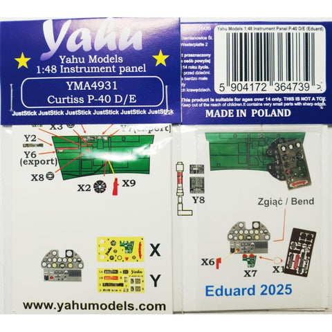 Yahu Models YMA4931 1/48 P-40E Kittyhawk (for Eduard)