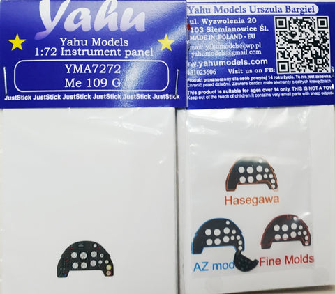 Yahu Models YMA7272 1/72 Messerschmitt Bf 109 G-6 Instrument Panel (for AZ Model / Fine Molds) - 0