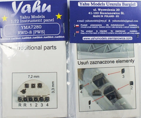Yahu Models YMA7280 1/72 RWD-8 (PWS) Instrument Panel (for IBG)