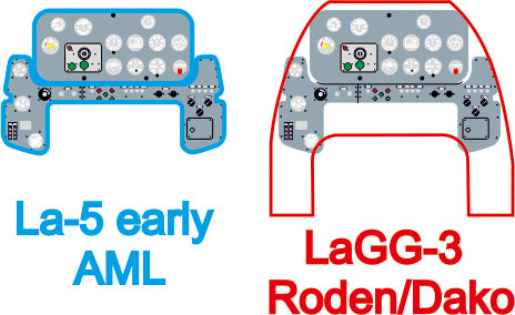 Yahu Models YMA7282 1/72 Lavochkin LaGG-3 / L-5 Early Version Instrument Panel (for AML / Roden / Dakoplast)