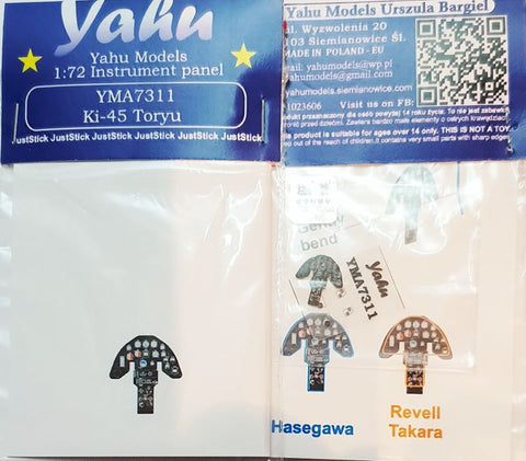 Yahu Models YMA7311 1/72 Ki-45 Type 2 Two-Seat Fighter "Toryu" Instrument Panel (for Hasegawa / Revell)
