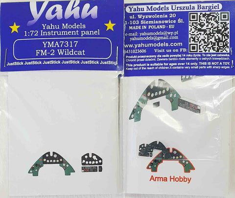 Yahu Models YMA7317 1/72 FM-2 Wildcat Instrument Panel (for Arma Hobby)