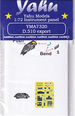 Yahu Models YMA7320 1/72 Dewoitine D.510 (Export) Instrument Panel (for KP Prostejov)