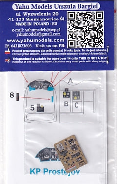 Yahu Models YMA7320 1/72 Dewoitine D.510 (Export) Instrument Panel (for KP Prostejov)