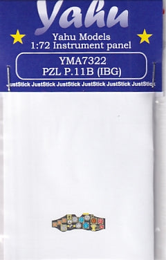 Yahu Models YMA7322 1/72 PZL P.11B Instrument panel (for IBG)