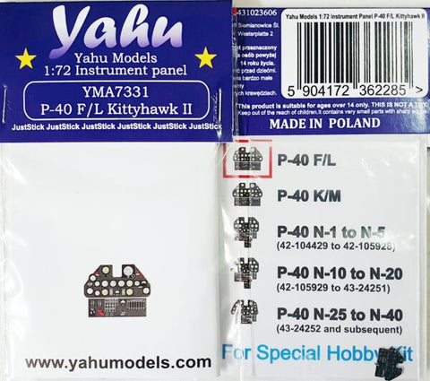 Yahu Models YMA7331 1/72 P-40 F/L Kittyhawk II (for Special Hobby)