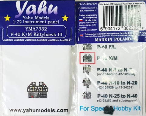 Yahu Models YMA7332 1/72 P-40 K/M Kittyhawk III (for Special Hobby)
