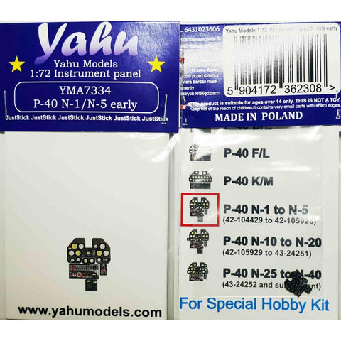 Yahu Models YMA7334 1/72 P-40N Early Version (N-1/N-5) (for Special Hobby)