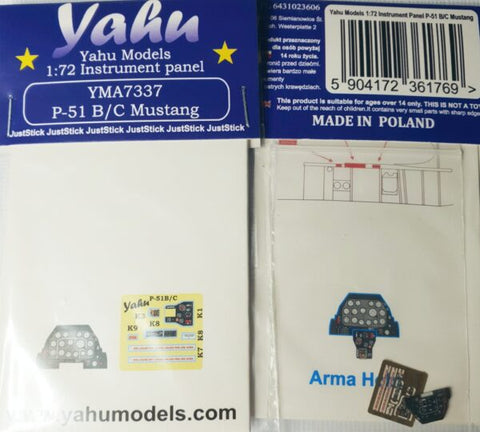 Yahu Models YMA7337 1/72 P-51 B/C Mustang (for Arma Hobby)