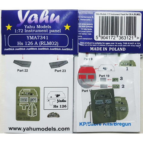 Yahu Models YMA7341 1/72 Hs-126 A-1 (RLM 02) (for KP Models)