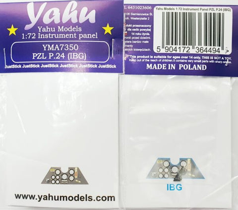 Yahu Models YMA7350 1/72 PZL P.24 Instrument panel (for IBG)