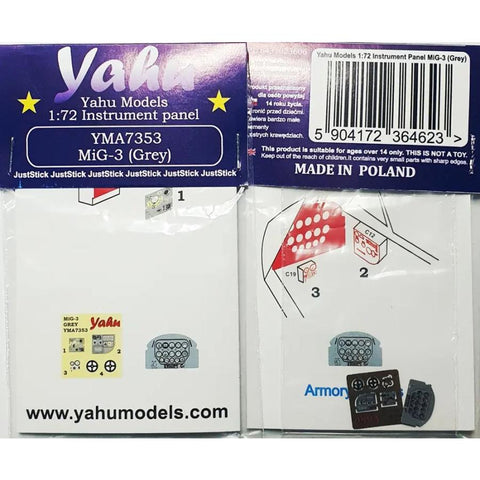 Yahu Models YMA7353 1/72 MiG-3 Early Version Instrument Panel (for Armory)
