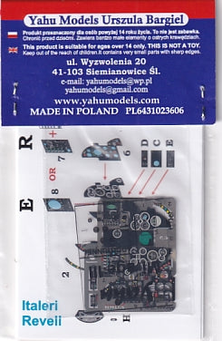 Yahu Models YML3208 1/32 Mirage III E/RD Instrument Panel (for Italeri/Revell)