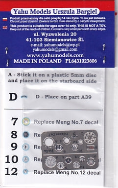 Yahu Models YML3209 1/32 Fokker Dr.I Instrument Panel (for MENG)