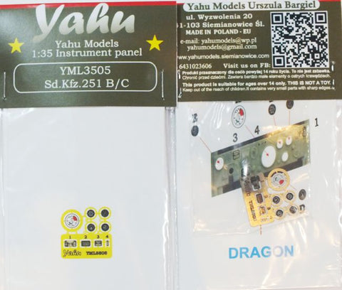 Yahu Models YML3505 1/35 Sd.Kfz. 251 Instrument Panel (for Dragon/Zvezda)