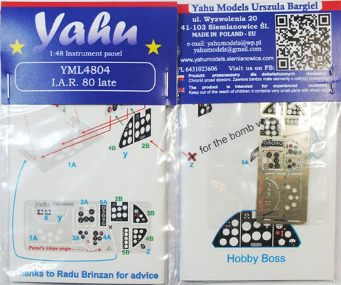 Yahu Models YML4804 1/48 IAR-80 Late Version Instrument Panel (for HobbyBoss)