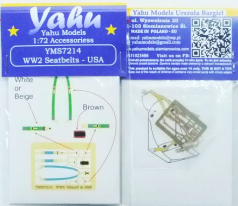 Yahu Models YMS7214 1/72 WWII Seat Belts - USAAF & US Navy
