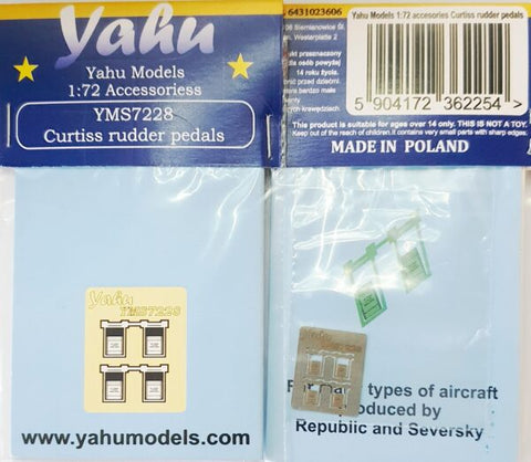 Yahu Models YMS7228 1/72 Curtiss rudder pedals