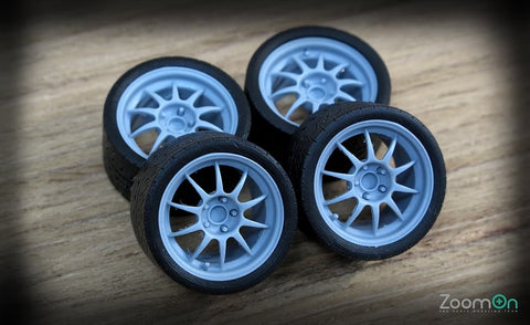 ZoomOn ZR027 1/24 17-inch Enkei ES Tarmac Racing Wheel Set