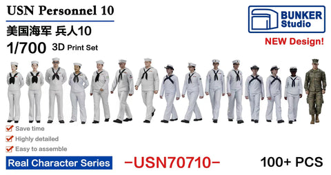 Bunker Studio USN70710 1/700 USN Personnel 10