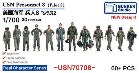 Bunker Studio USN70708 1/700 USN Personnel 8