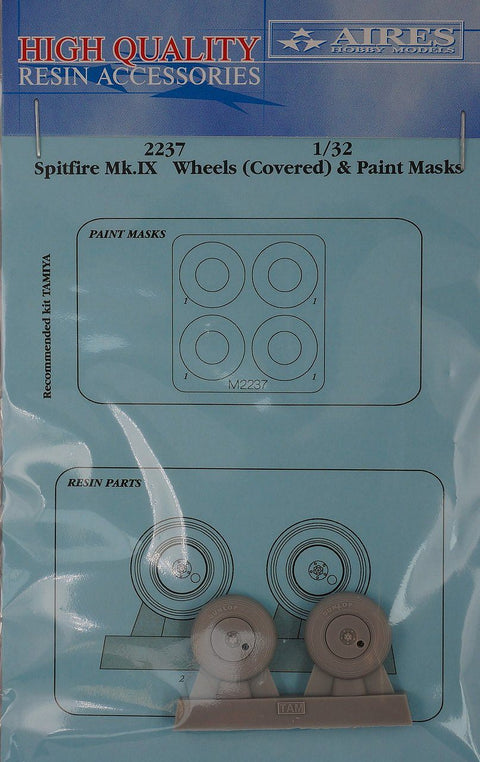 Aires 2237 1/32 Spitfire Mk.IX wheels (covered) & paint masks (For TAMIYA)