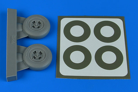 Aires 2241 1/32 Spitfire Mk.IX wheels (4-spoke) & paint masks (For TAMIYA)