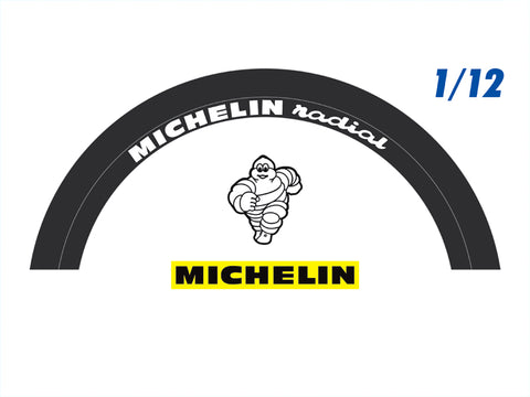 Blue Stuff BS 12-002 1/12 MICHELIN 80's Tire markings - 1/12 Decals 1/12 bikes