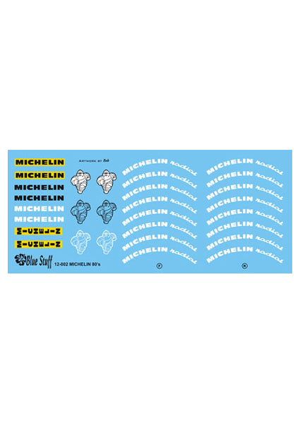 Blue Stuff BS 12-002 1/12 MICHELIN 80's Tire markings - 1/12 Decals 1/12 bikes