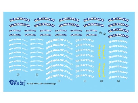 Blue Stuff BS 12-008 1/12 MOTO GP Tire markings 1/12 Tamiya bikes