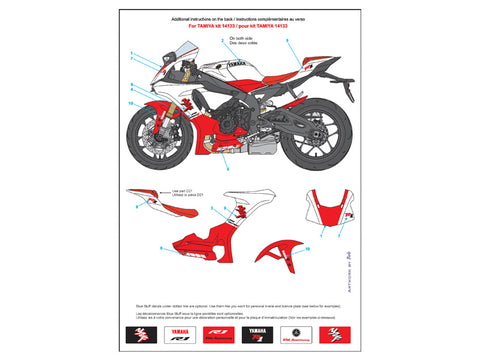 Blue Stuff BS 12-014 1/12 YAMAHA YZF-R1 20th Anniversary - 1/12 Decals TAMIYA 14133