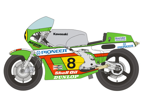 Blue Stuff BS 12-021 1/12 KAWASAKI KR500 1982 - 1/12 Decals TAMIYA 14028