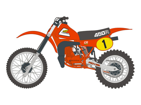 Blue Stuff BS 12-039 1/12 HONDA CR450R 1981 - 1/12 Decals TAMIYA 14018