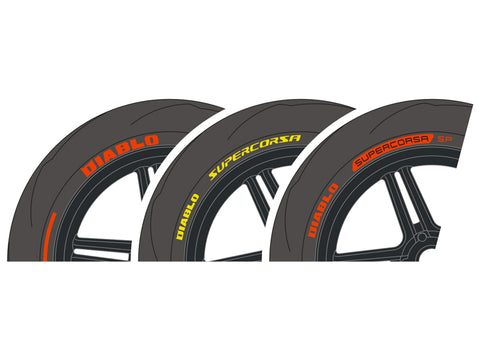 Blue Stuff BS 12-040 1/12 DUCATI V4 Tyre markings Red/Yellow - 1/12 Decal TAMIYA 14140