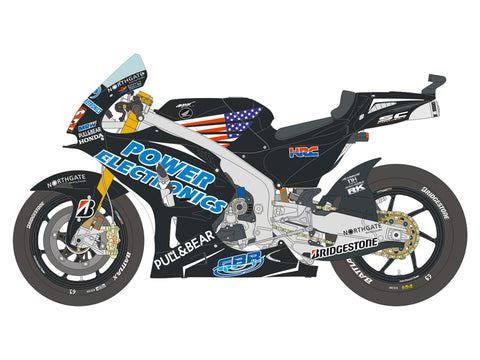 Blue Stuff BS 12-054 1/12 HONDA RCV Aspar US GP 2015 / N.Hayden - E. Laverty - 1/12 Decals TAMIYA 14130