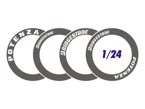 Blue Stuff BS 24-019 1/24 BRIDGESTONE Tyre markings – 1/24 Decals 1/24 Tamiya cars