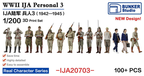 Bunker Studio IJA20703 1/200 IJA Personnel 3