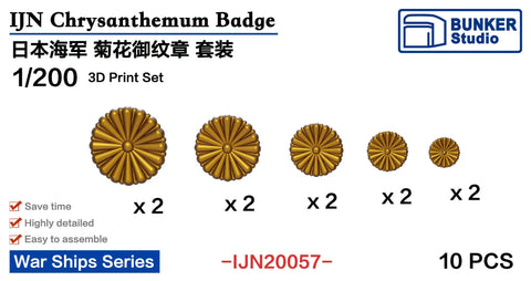 Bunker Studio IJN20057 1/200 IJN Chrysanthemum Badge Set