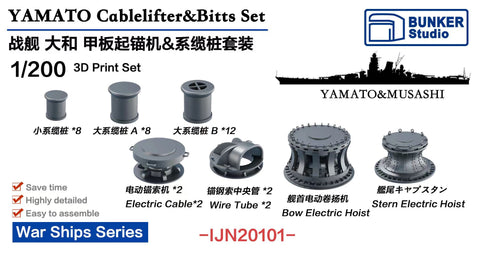Bunker Studio IJN20101 1/200 YAMATO Cablelifter&Bitts Set