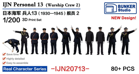 Bunker Studio IJN20713 1/200 IJN Personnel 13