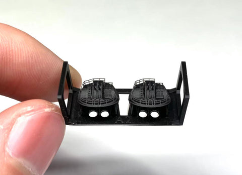 Bunker Studio IJN70019 1/700 IJN Type89 127mm Twin AA Gun(Anti-Smoke Shield)for Aircraft Carrier)
