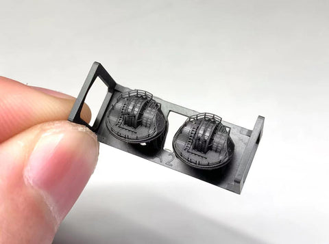 Bunker Studio IJN70019 1/700 IJN Type89 127mm Twin AA Gun(Anti-Smoke Shield)for Aircraft Carrier)