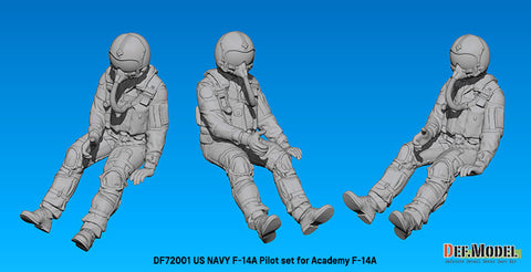 DEF Model DF72001 1/72 US F-14A Pilot set (for Academy New tooled F-14A)(3d Printed kit) - 2 Fig.