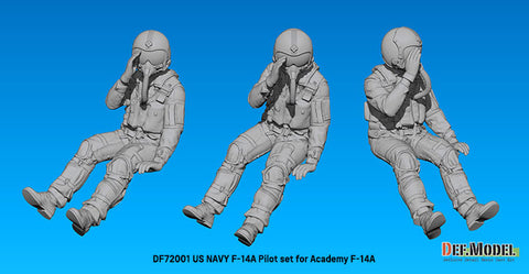DEF Model DF72001 1/72 US F-14A Pilot set (for Academy New tooled F-14A)(3d Printed kit) - 2 Fig.