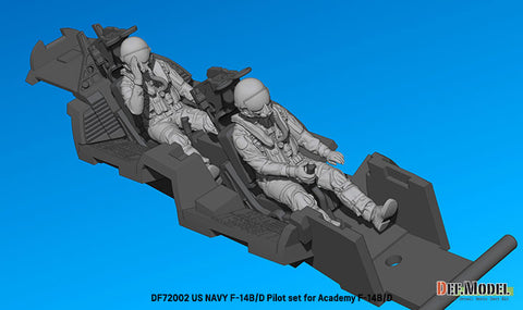 DEF Model DF72002 1/72 US F-14B/D Pilot set (for Academy New tooled F-14B/D)(3d Printed kit) - 2 Fig.