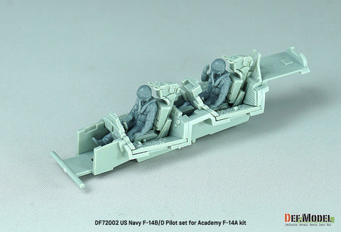 DEF Model DF72002 1/72 US F-14B/D Pilot set (for Academy New tooled F-14B/D)(3d Printed kit) - 2 Fig.