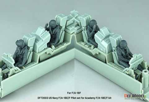 DEF Model DF72003 1/72 US F/A-18E/F Pilot set (for Academy F/A-18 E/F)(3d Printed kit) - 3 Fig.