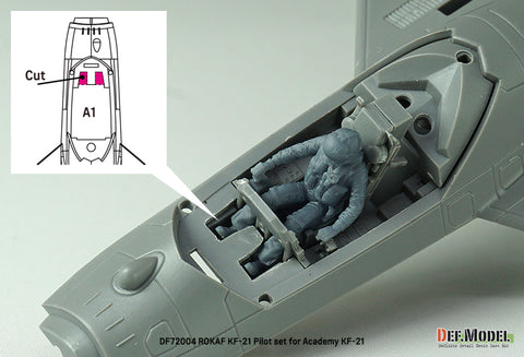DEF Model DF72004 1/72 ROKAF KF-21 Pilot set (for Academy KF-21)(3d Printed kit)  1 Fig.