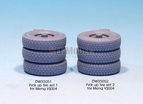 DEF Model DW35052 1/35 Pick up truck Type 2 Sagged Wheel set 2 (for Meng VS004 1/35)